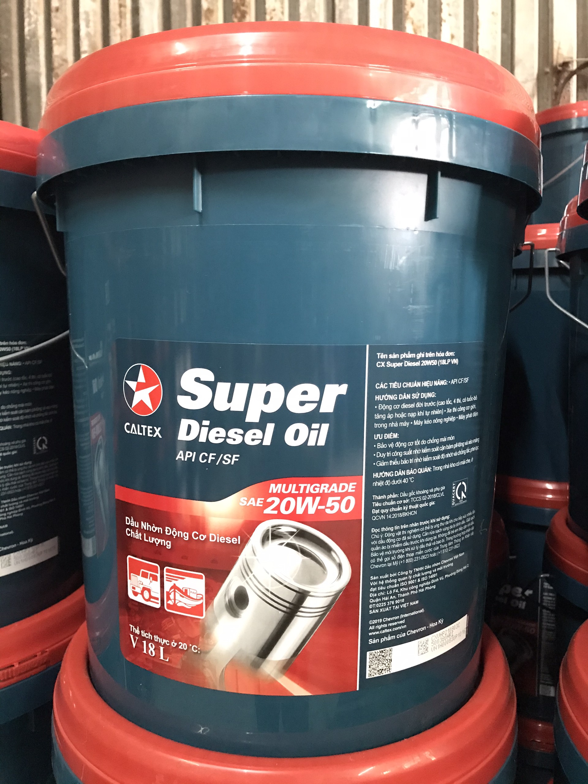 DẦU NHỚT ĐỘNG CƠ DIESEL:  SUPER DIESEL 15W-40 (20W-50) XÔ 18L