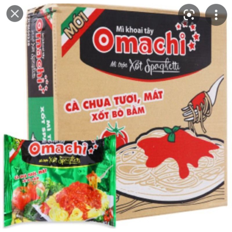 MÌ OMACHI XỐT BÒ HẦM, SƯỜN HẦM NGŨ QỦA. Mì trộn sốt spaghetti THÙNG 30 GÓI. mì trộn sốt trứng muối 12 hop/105g