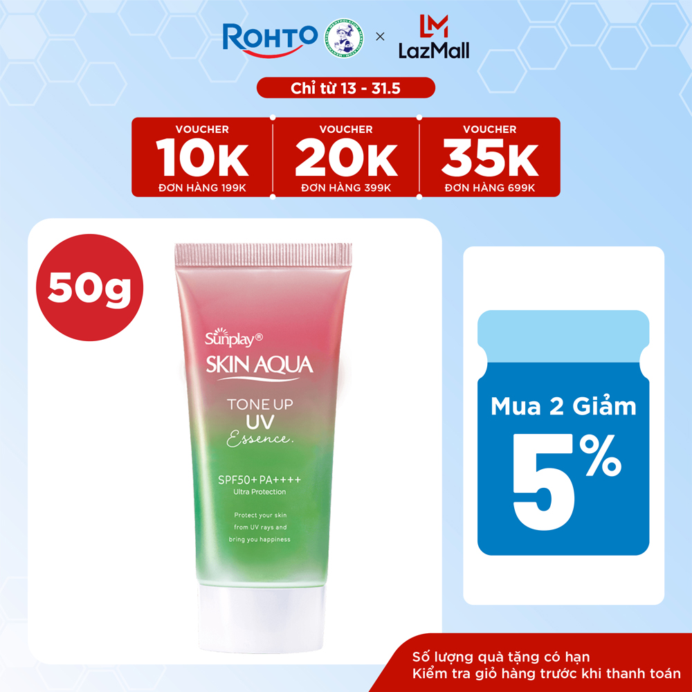 Kem chống nắng nâng tông Skin Aqua Tone up Rose cho da trắng, khuyết điểm xanh hoặc tái xanh, dạng t