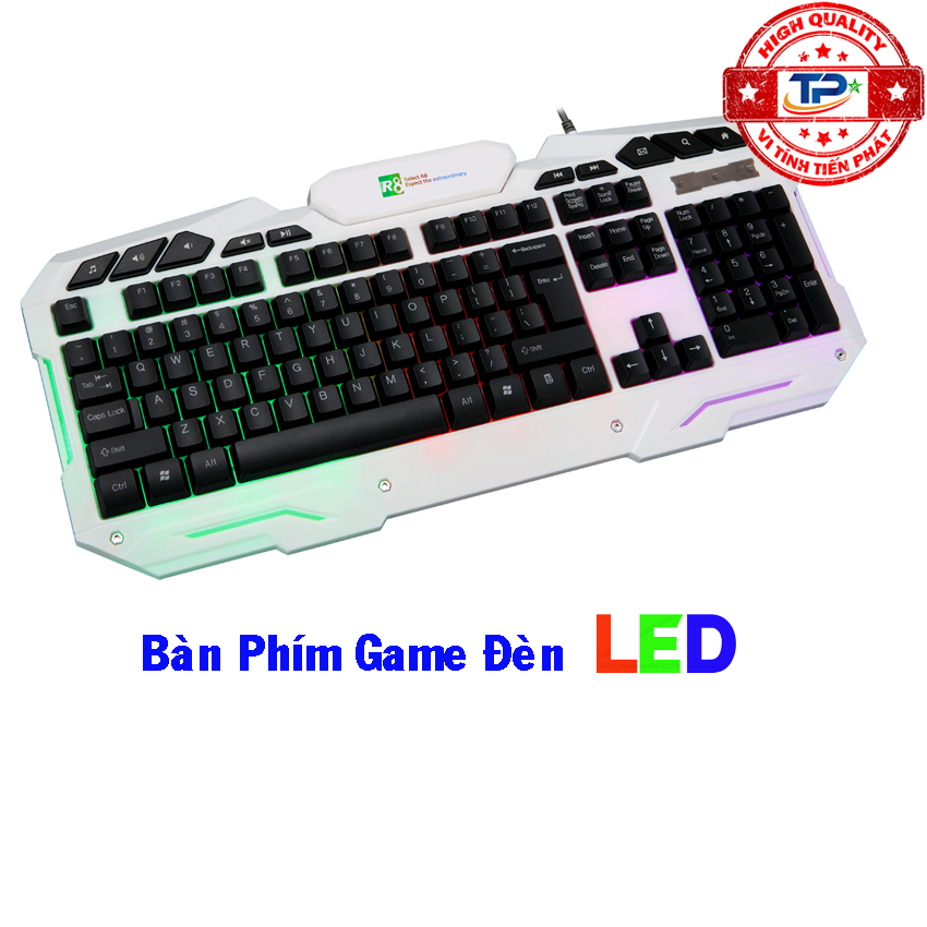 Bàn phím chuyên game r8 1825 đèn led đa màu multimedia .