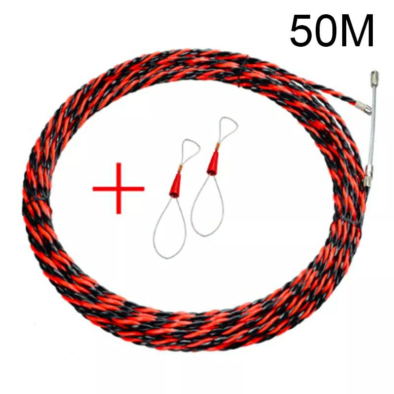 Dây 50m mồi luồn kéo cáp điện đi ống gen ruột gà 3 lõi bện nhựa nguyên sinh tăng kèm 2 dây thít đầu cáp điện