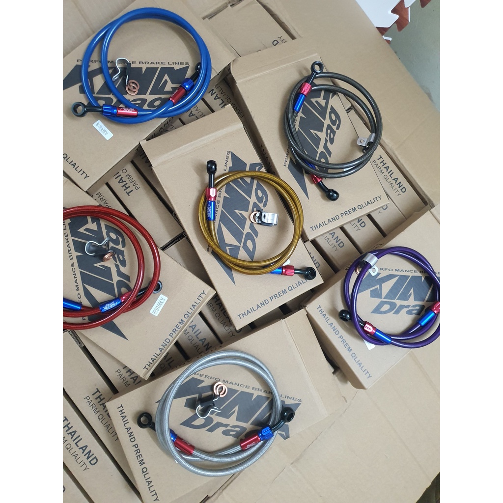 Dây dầu phanh King Drag đầu nhôm CNC chính hãng Thái Lan phù hợp với hầu hết các dòng xe - Sản phẩm cao cấp của Thiên Lộ