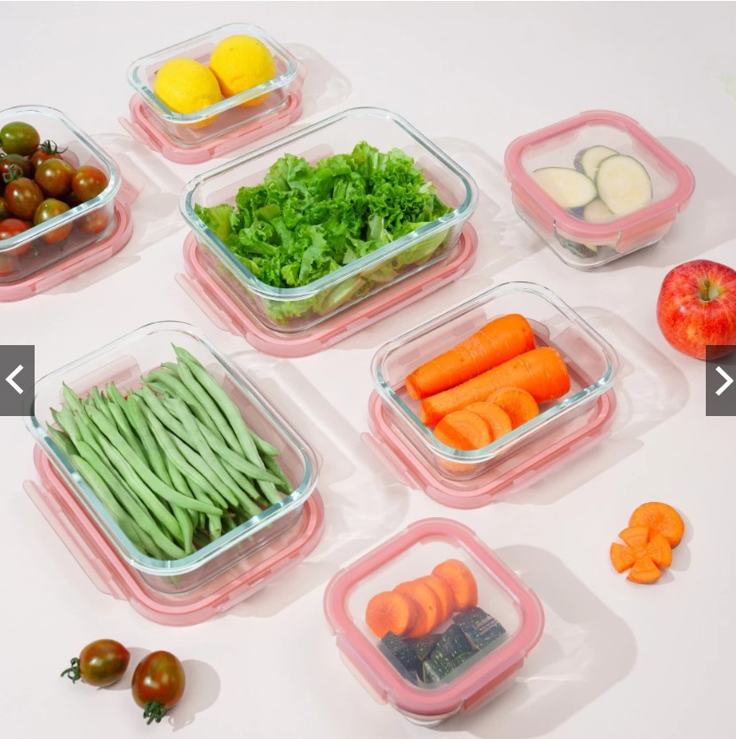 LLG246/LLG247/LLG248/LLG404- Hộp Thủy Tinh Rose Glass LocknLock Chịu Nhiệt Màu Anh Đào