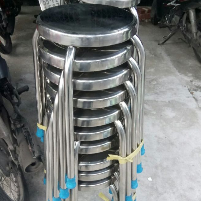 Ghế đẩu inox mặt ghế to 30cm