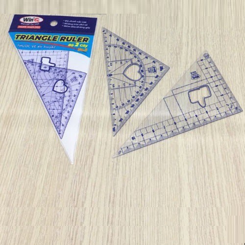 Combo 2 cây Thước Eke nhỏ WinQ No 5 và thước đo độ