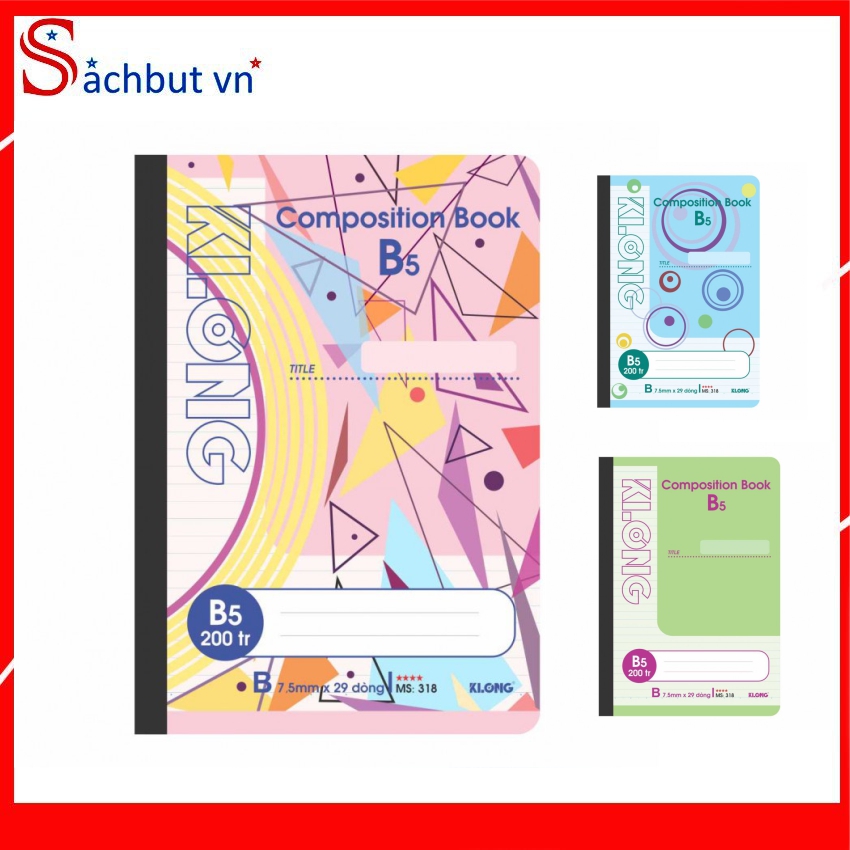 [ XẢ KHO 3 NGÀY ] Sachbutvn Sổ may dán gáy KLONG 200 Trang, khổ  B5 58/90 - Mã Số 318, Với thiết kế trang trọng, lich sự phù hợp với học sinh , văn phòng . Bề mặt giấy láng mịn, viết êm tay