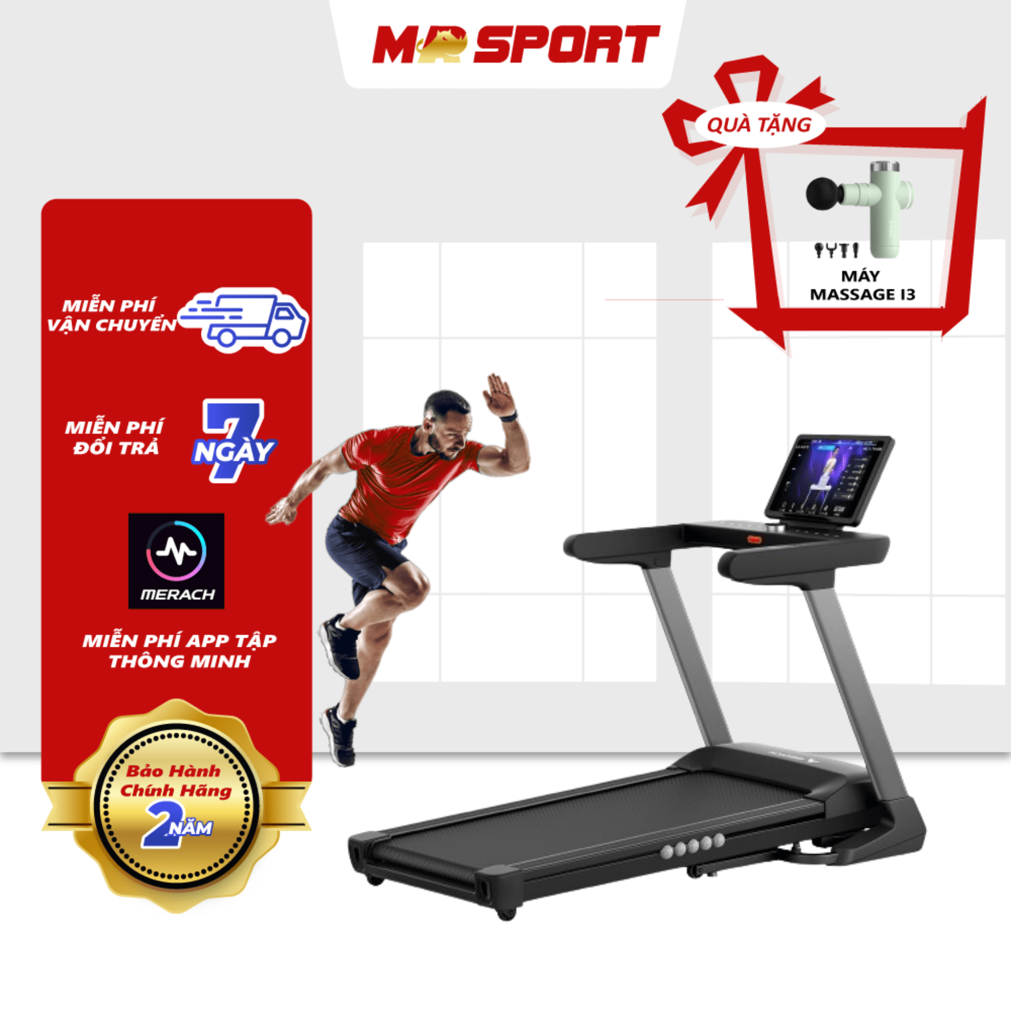 Máy chạy bộ Tại Nhà Thông Minh Merach X1 Cao Cấp Gấp Gọn Tiện Lợi Kết nối App Tập Luyện Chuyên Nghiệp