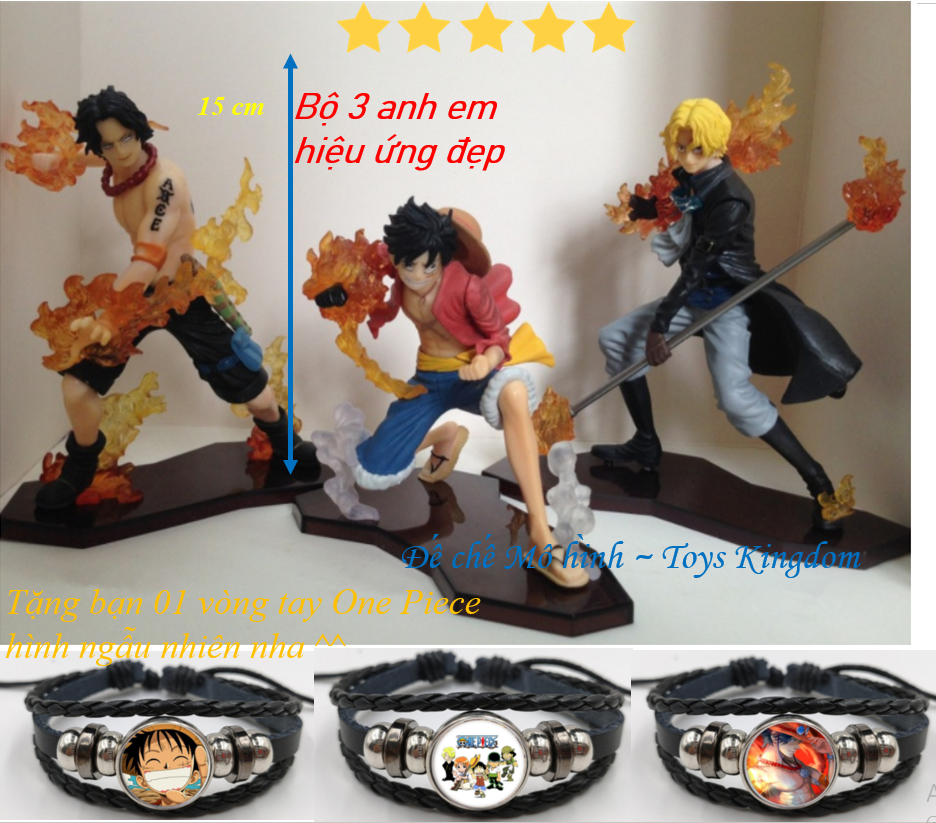Mô hình One Piece Bộ 3 anh em Luffy - Ace - Sabo hiệu ứng đẹp. Tặng vòng tay one piece hình ngẫu nhiên [FreeShip Max]
