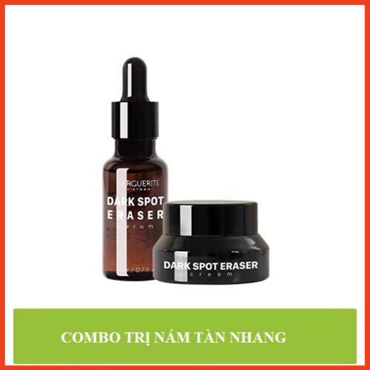[HCM]Combo Dark Spot Eraser Narguerite - Combo Giảm nám, tàn nhang, ngăn ngừa lão hóa (1 Serum 20ml + 1 Kem 15g) - Date 01/2025