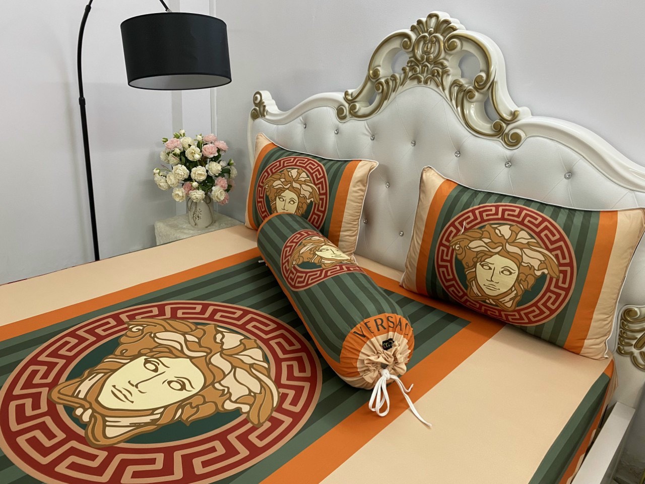 Bộ ga giường - drap thun Ý 5D cao cấp mẫu thương hiệu