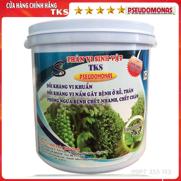 2kg PSEUDOMONAS Chế Phẩm Phòng Trừ Bệnh Héo Xanh, Thối Rễ, Vàng Lá - Bột Hòa Tan