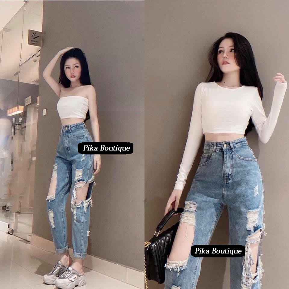 Quần Baggy jean rách lớn