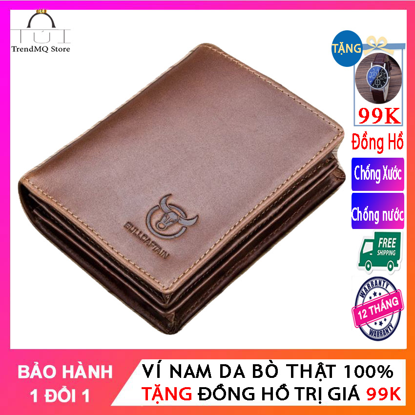 Ví nam da bò thật 100% Tặng Đồng Hồ 99k FreeShip Bảo Hành 12 tháng-Ví da nam Da Bò cao cấp chống chày xước nước uốn nén đàn hồi bền-Ví chứa tiền ảnh thẻ ATM-Ví cầm tay nam-Ví nam da bò sáp-Ví da cao cấp-Ví da bò xịn-Trendmq store
