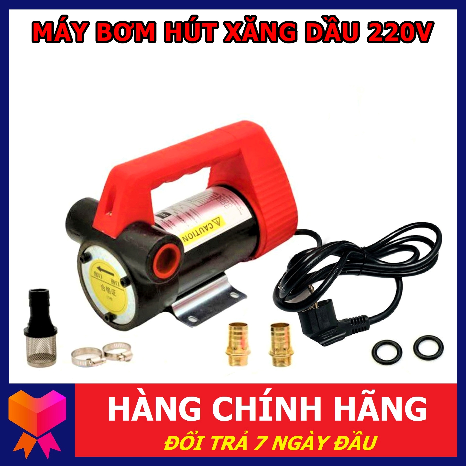 Máy bơm dầu nhớt 220V, dùng bơm dầu diesel, bơm dầu thủy lực, bơm dầu nhớt bôi trơn, bơm được xăng và hóa chất