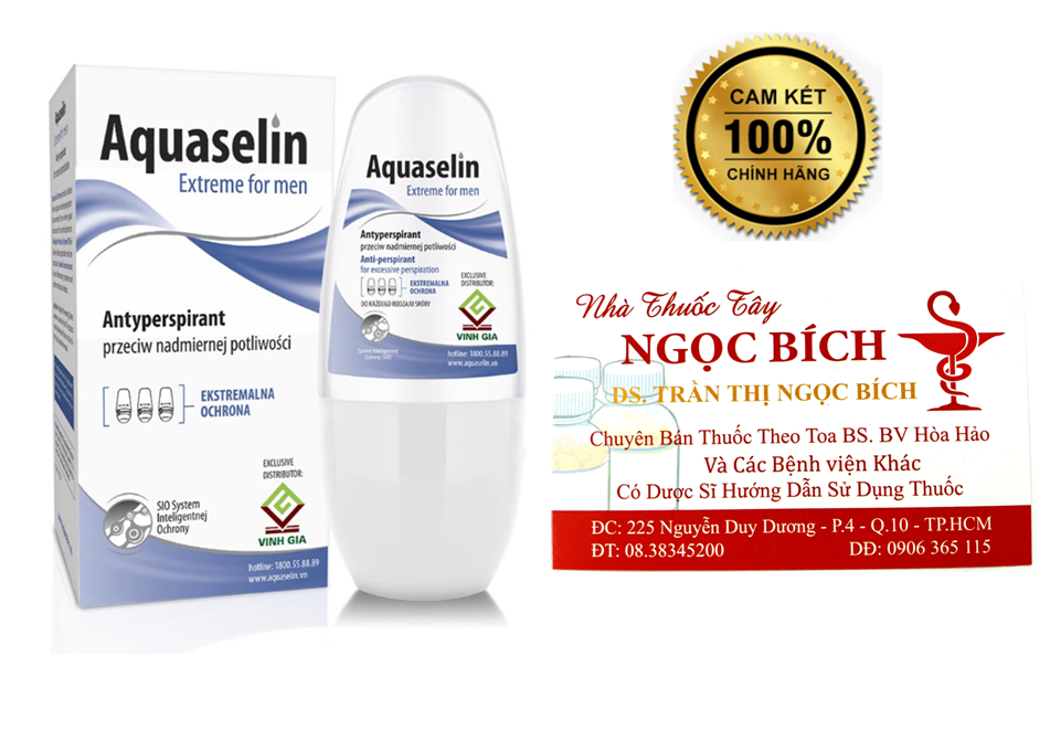 Lăn khử mùi Aquaselin Extreme For Men giảm tiết mồ hôi
