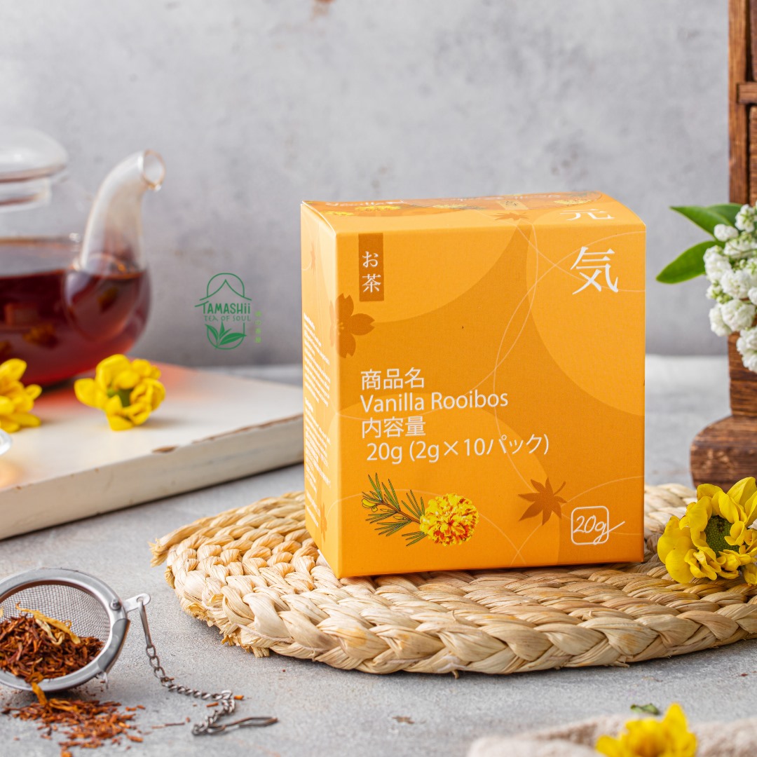 Trà Thảo Mộc Detox Nhật Bản Vanilla Rooibos - Trà Rooibos thượng hạng, cánh hoa cúc