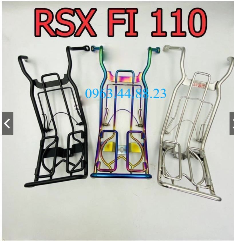 Baga 10 ly inox trắng, đen, titan 7 màu , lượn giữa xe máy wave 110cc