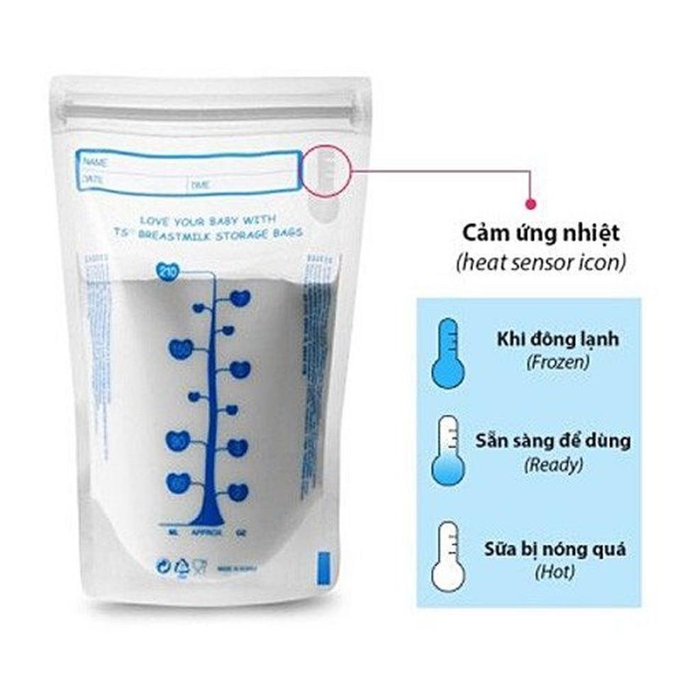 Hộp 30 túi trữ sữa mẹ cảm ứng nhiệt unimom ts không có bpa 210ml