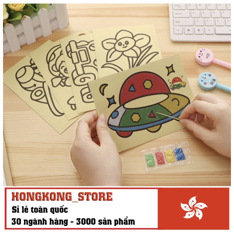 [COMBO 10 CHIẾC] Tranh cát tập tô màu cho bé - Tranh cát tô màu trẻ em thú vị