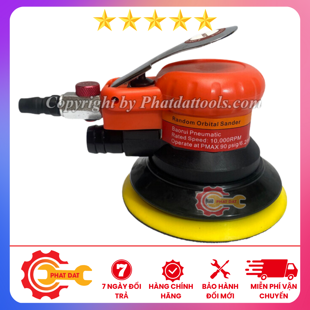 Máy chà nhám dùng hơi YUNICA 8402-Máy chà đa năng cầm tay-Hàng Đài Loan-Bảo hành 6 tháng-Hàng chất lượng.