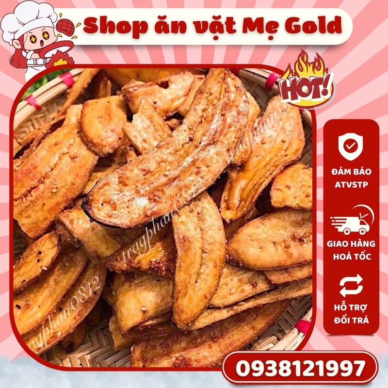Chuối mè sấy giòn, chuối sấy mè gừng tẩm đường