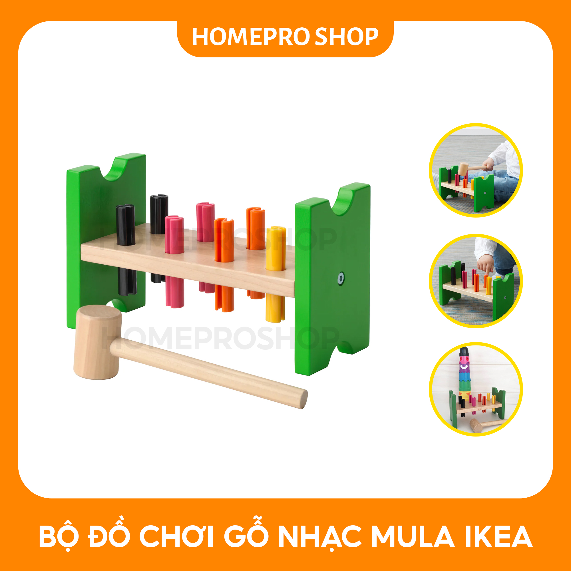 Bộ đồ chơi gỗ gõ nhạc mula ikea