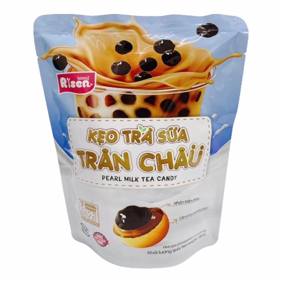 Kẹo trà sữa trân châu Pearl Milk Tea Candy Risen 180g