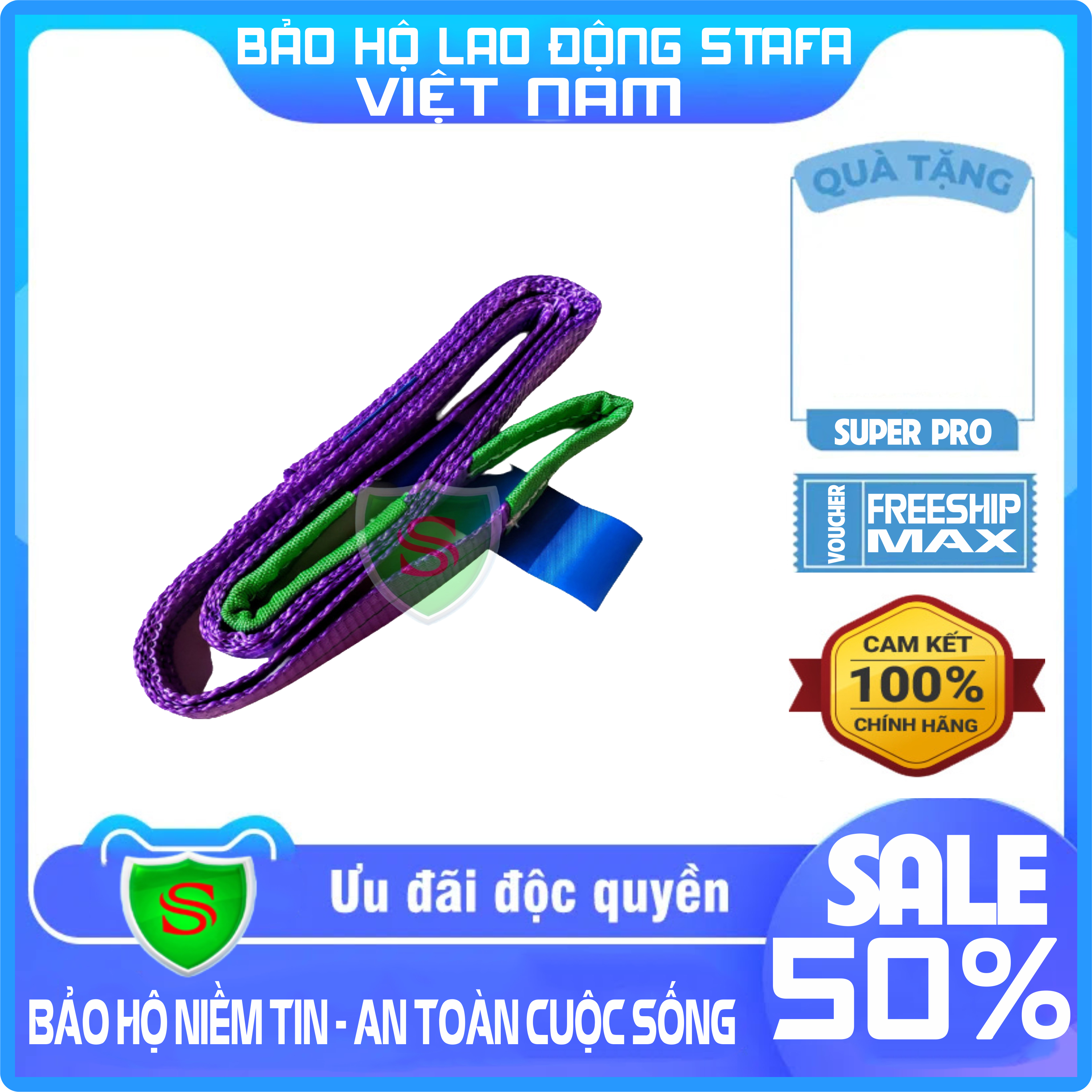 - Dây cáp vải cẩu hàng bản dẹp - Dây cáp cẩu hàng 1 Tấn; Cáp cẩu hàng bản dẹp 1 Tấn