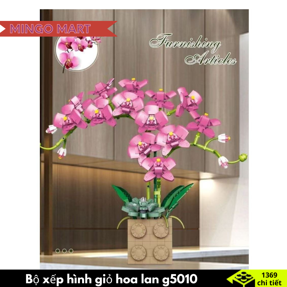 Bộ xếp hình hoa lan hồ điệp g5010 1369 chi tiết