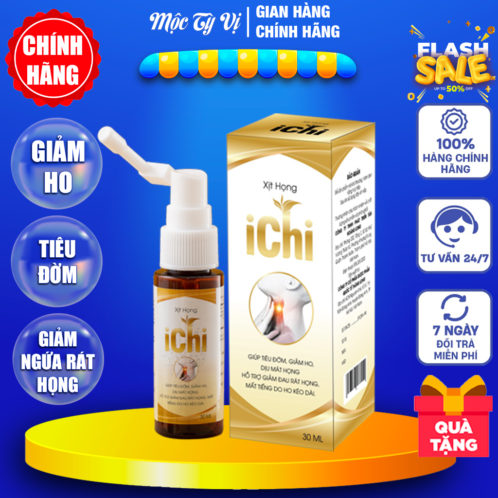 Xịt Họng ICHI - Giảm ho, giảm đờm, khàn tiếng, xoá tan viêm họng