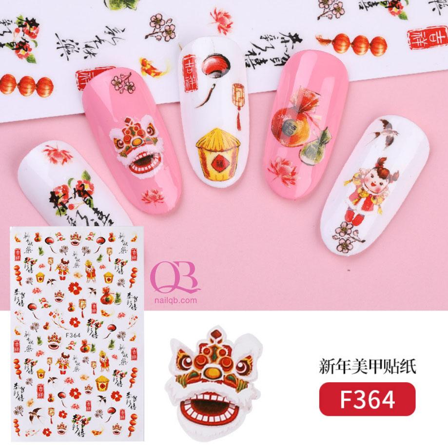[HCM]Nail sticker dán móng Tết - chúc mừng năm mới nail sticker trang trí móng Tết