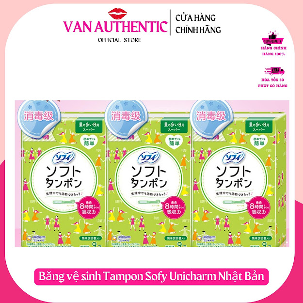 Băng Vệ Sinh Sofy Soft Tampon 9M Sofy Soft Tampon Wing 9M tampon vệ sinh phụ nữ, tampon sofy