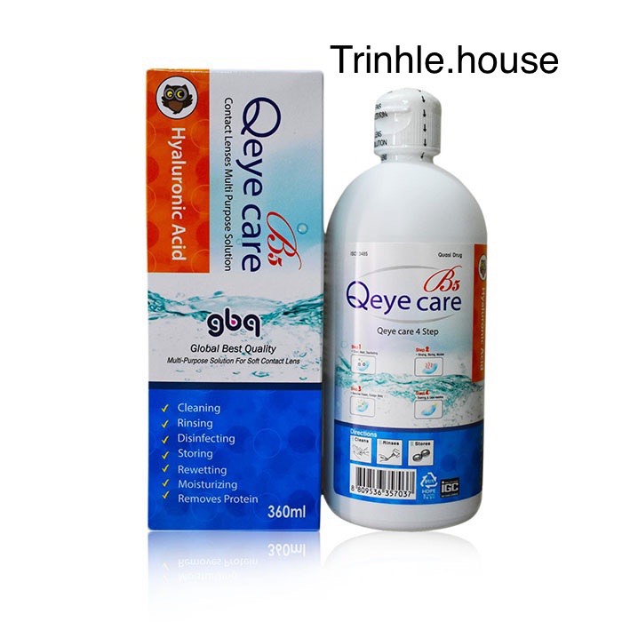 [HCM]Nước ngâm lens Qeye Care 360ml- dung dịch ngâm rửa kính áp tròng chính hãng Hàn Quốc