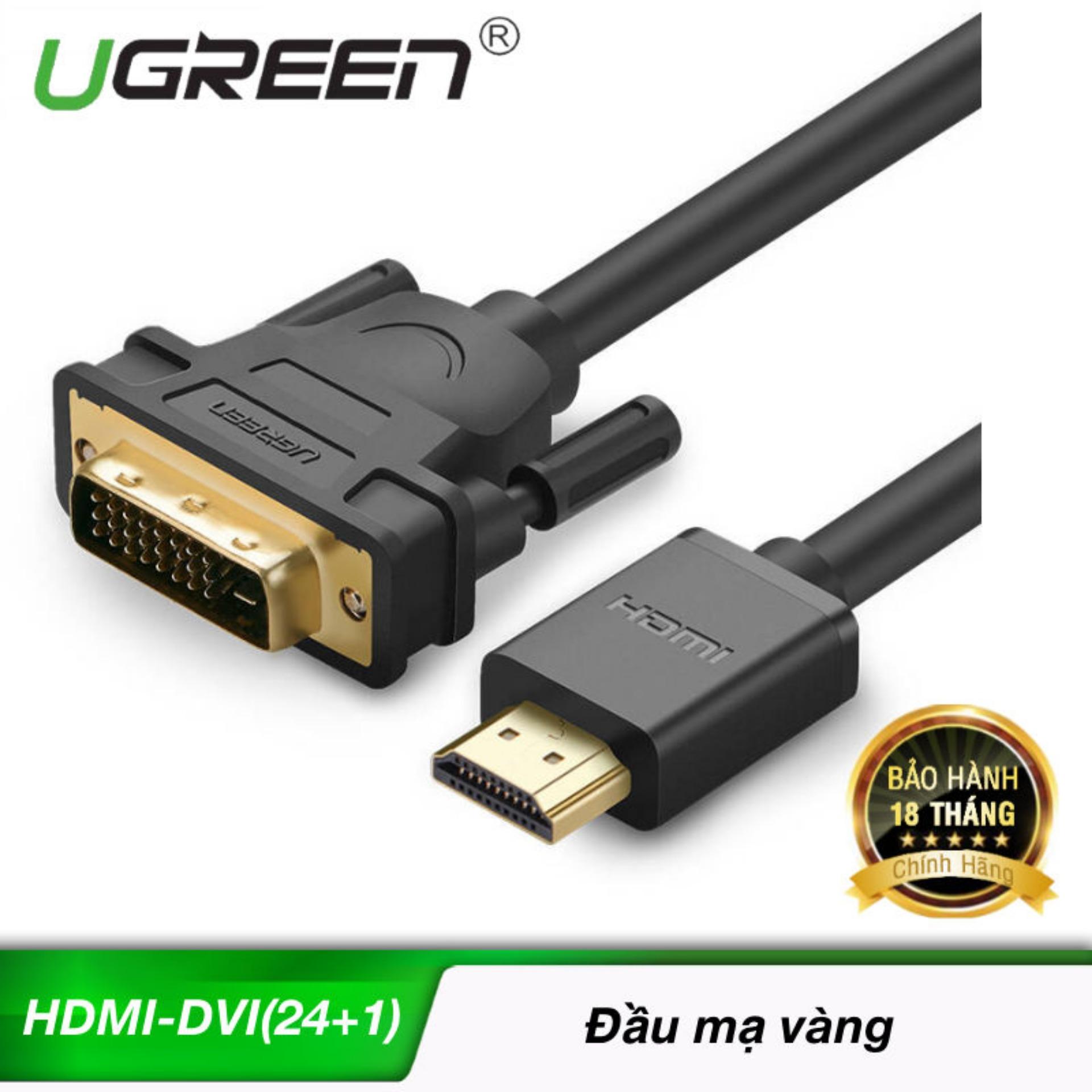 Cáp chuyển đổi hdmi sang dvi dài 1m ugreen 30116 chính hãng
