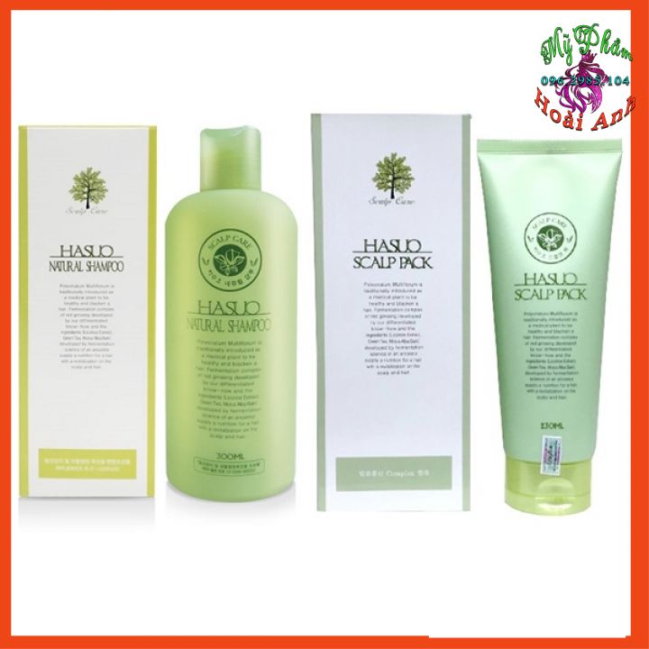 Dầu gội xả ngăn rụng và kích thích mọc tóc hasuo natural shampoo scalp pack 300ml/230ml korea