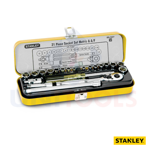 Bộ khẩu stanley 89-507 gồm 21 chi tiết 1/4 inch