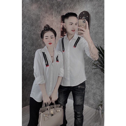 Áo sơ mi hình khóa vai Chất sơ mi lụa,ln