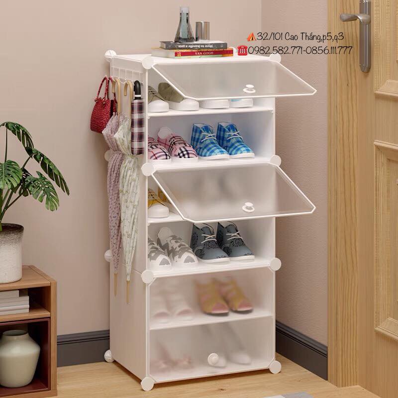 tủ , kệ đựng giày lắp ghép giá rẻ _ ngang 47 cm để được 12 đôi giày thể thao size lớn cửa mở nên