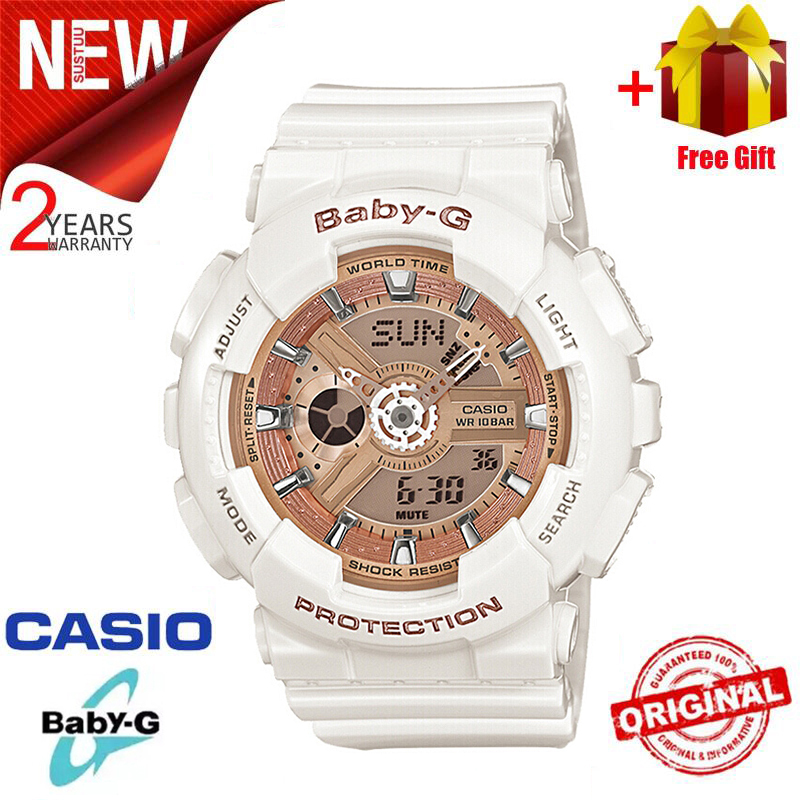 Đồng Hồ Thể Thao Nữ Baby G BA110 Chính Hãng Hiển Thị Thời Gian Kép Đèn LED World Time Chống Nước Và Chống Nước Chống Sốc 100M Đồng Hồ Đeo Tay Thể Thao Nữ Với BA-110-7A1 Bảo Hành 2 Năm - Pin trọn đời