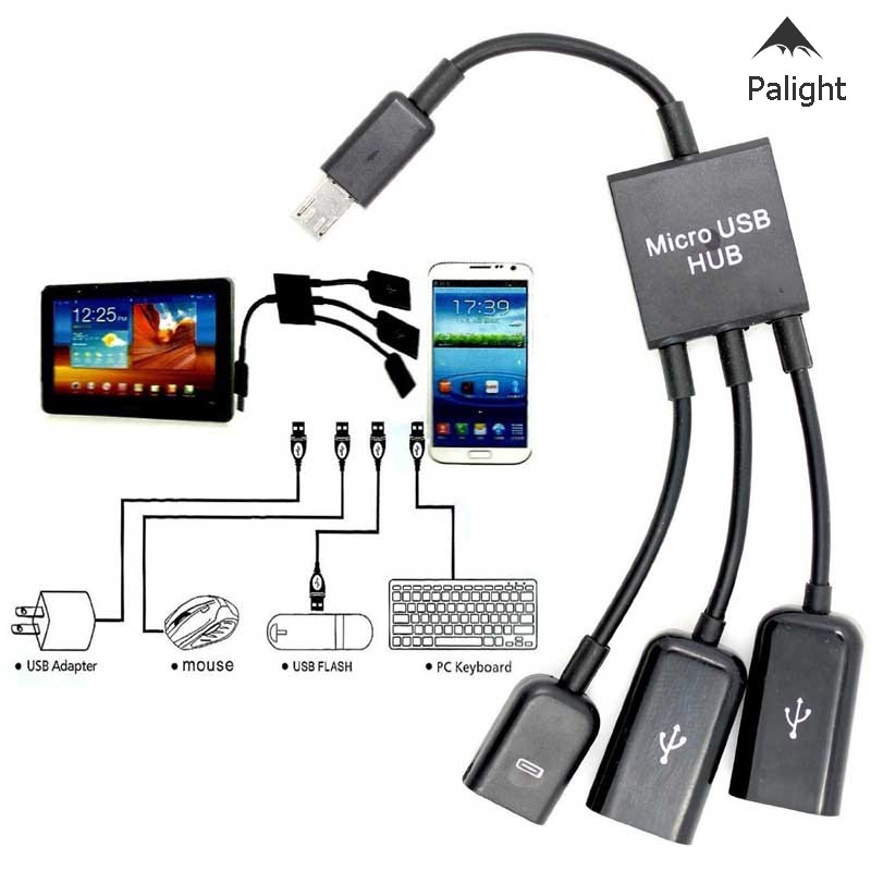 Dây cáp Otg Micro USB ?? SIÊU TIỆN LỢI ?? sang hai đầu USB 2.0 OTG 3 trong 1 hỗ trợ chơi game kết nối bàn phím và chuột