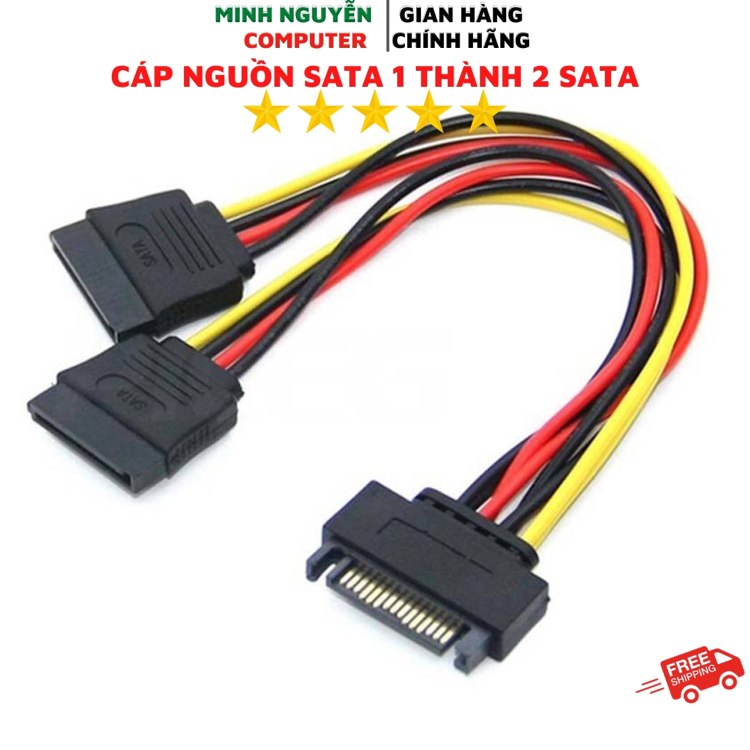 Cáp chia nguồn sata 1 thành 2 sata, dây nguồn sata 1 ra 2 sata - 20cm cho hdd/ssd/dvd-r