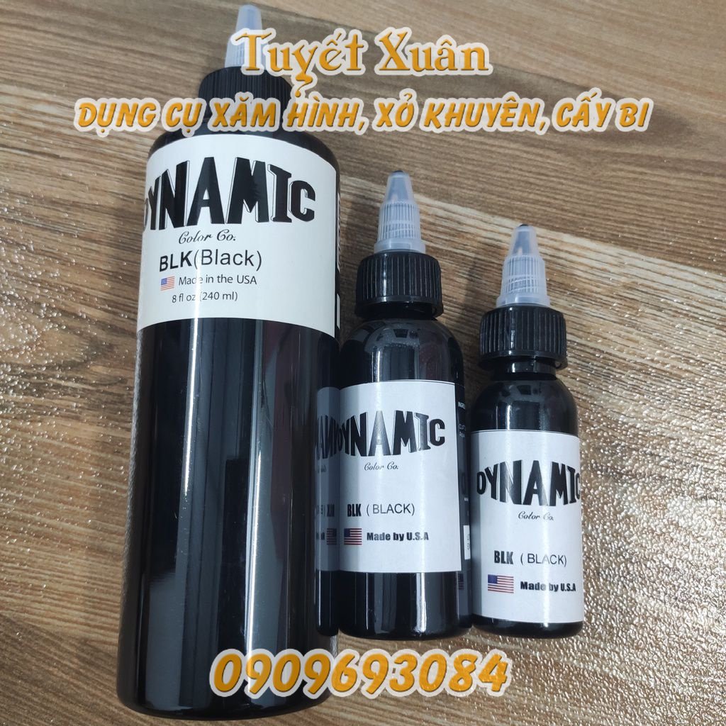 Mực dynamic BLK chai 60ml,chai to rót lẻ nguyên bản - xuân shop
