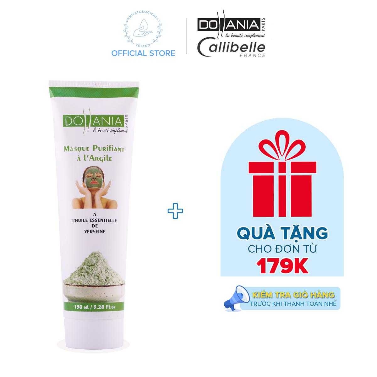 Mặt nạ tinh chất đất sét thiên nhiên Dollania 150ml