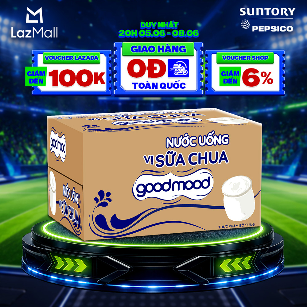 [SALE 6.6] Thùng 24 Chai Nước Uống Vị Sữa Chua Goodmood (450ml/chai)