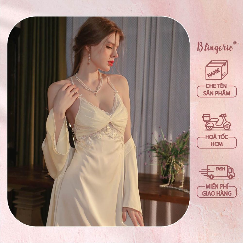 Váy Ngủ Ren Hai Dây (Kèm Áo Choàng) - B.Lingerie