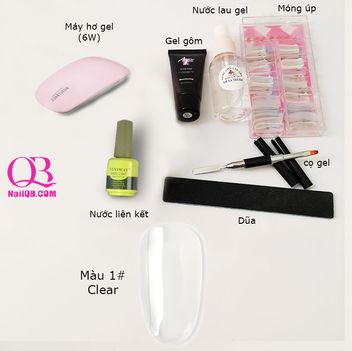 [HCM]Combo bộ dụng cụ làm gel gôm nối móng 7 món