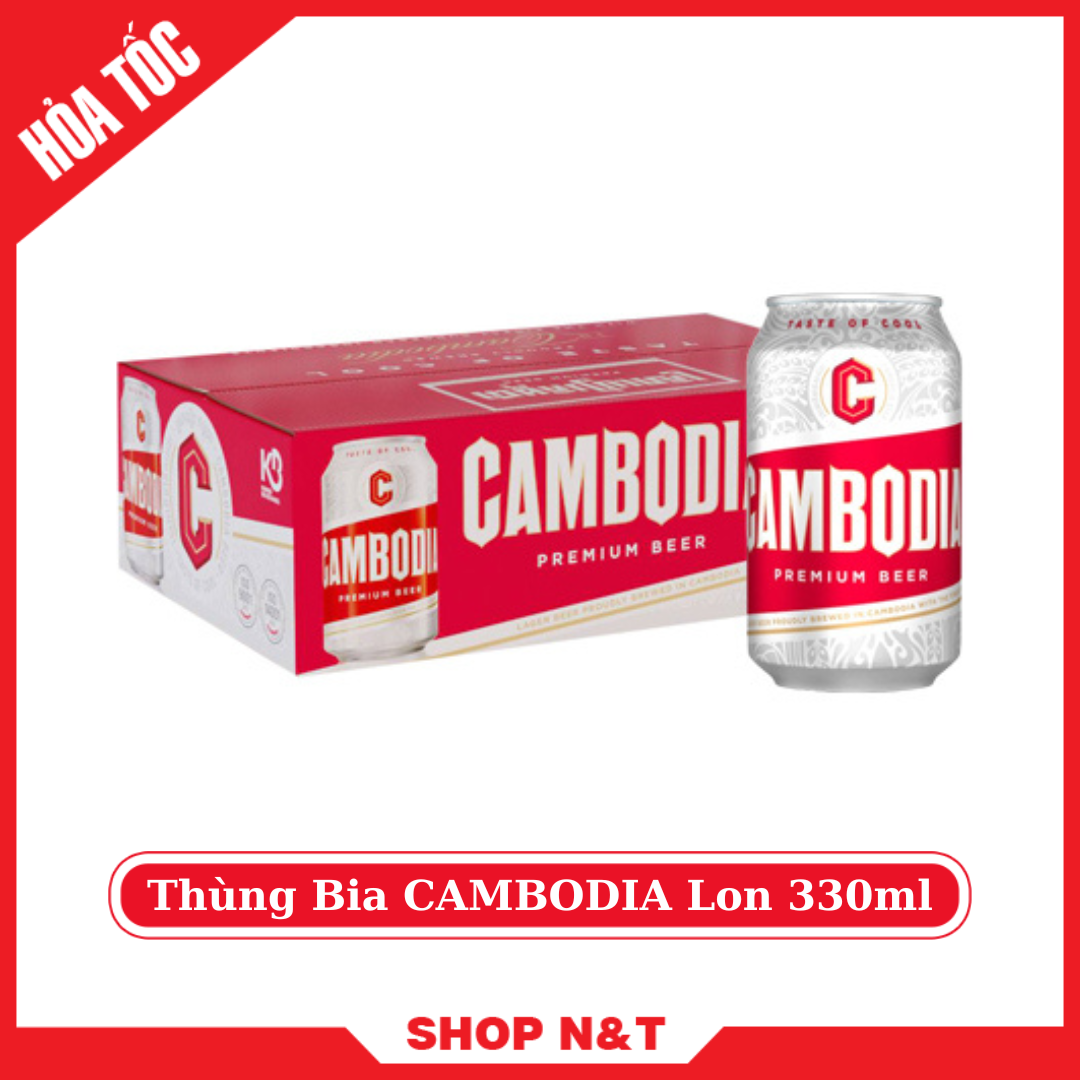 (SIÊU TỐC) - Bia Cambodia - Thùng 24 Lon 330ML