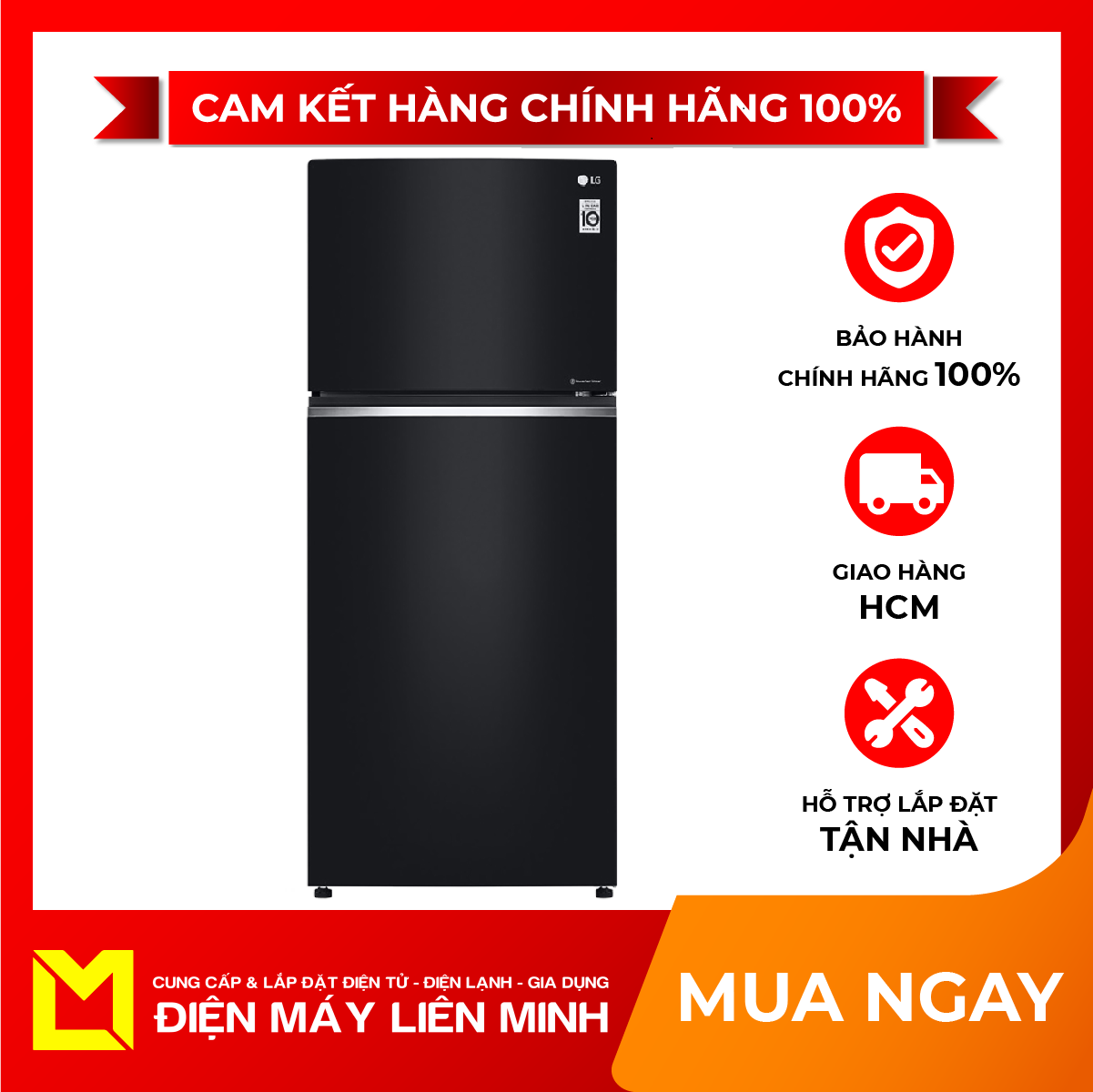 Tủ lạnh lg 506 lít gn-l702gb - dung tích: 506 lít kiểu tủ: ngăn đá trên -2 cửa công nghệ inverter khay kính chịu lực bảo hành: 12 tháng xuất xứ: indonesia
