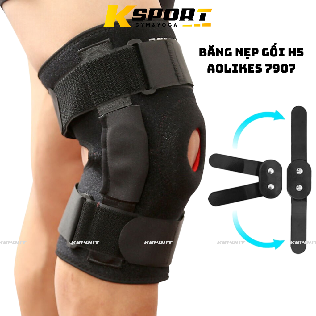 Bó Gối H5 Cao Cấp, Băng Gối Bảo Vệ Đứt Dây Chằng Chéo Thể Thao Chính Hãng Aolikes