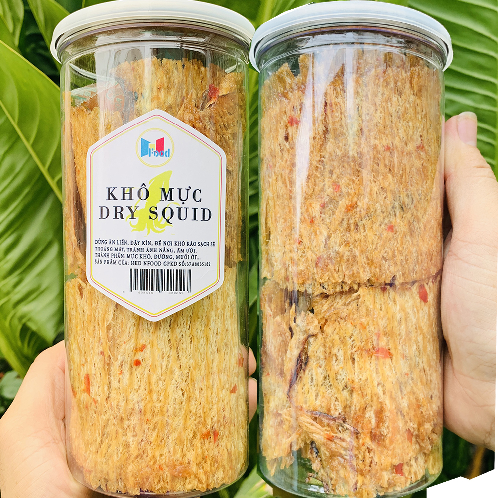 Mực cán tẩm nguyên miếng -khô mực cán tẩm - cay cay